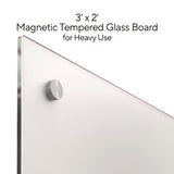 TRU RED™ Magnetic Tempered Glass Dry Erase Board, 36" x 24", White Surface (TUDTR61195) Each