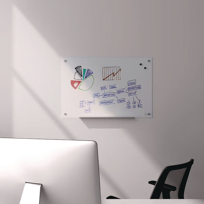 TRU RED™ Magnetic Tempered Glass Dry Erase Board, 36" x 24", White Surface (TUDTR61195) Each