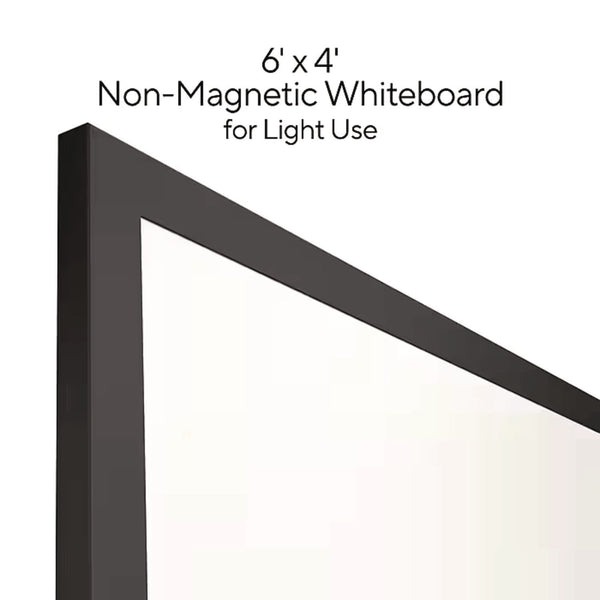 TRU RED™ Melamine Dry Erase Board, 72" x 48", White Surface, Black Aluminum Frame (TUDTR59365) Each