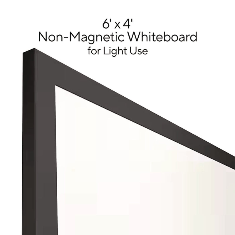 TRU RED™ Melamine Dry Erase Board, 72" x 48", White Surface, Black Aluminum Frame (TUDTR59365) Each