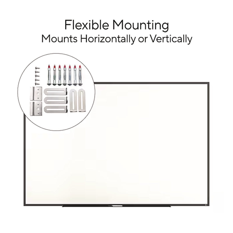 TRU RED™ Melamine Dry Erase Board, 72" x 48", White Surface, Black Aluminum Frame (TUDTR59365) Each