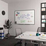 TRU RED™ Melamine Dry Erase Board, 72" x 48", White Surface, Black Aluminum Frame (TUDTR59365) Each