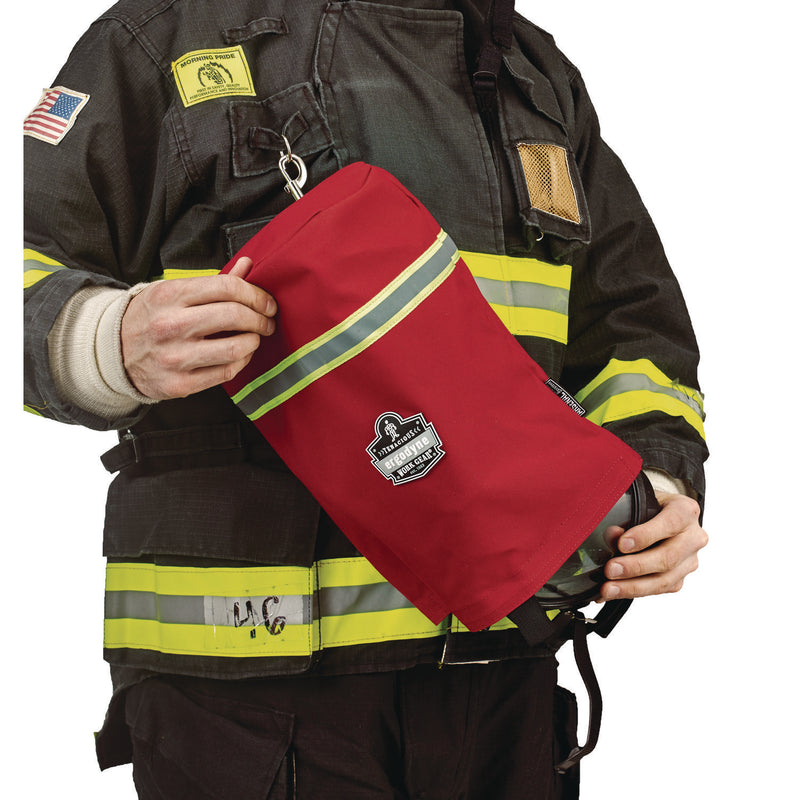 Arsenal 5082 SCBA Mask Bag with Hook-and-Loop Closure, Fleece Lining, 8.5 x 8.5 x 14, Red (EGO13083) Each