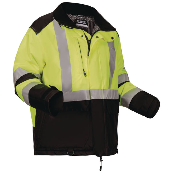 Ergodyne GloWear Class 3 Hi-Vis Winter Jacket with AmpliFIRE Heat Reflective Lining, Small, Lime (EGO25722) Each