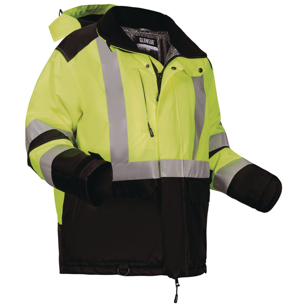 Ergodyne GloWear Class 3 Hi-Vis Winter Jacket with AmpliFIRE Heat Reflective Lining, Small, Lime (EGO25722) Each