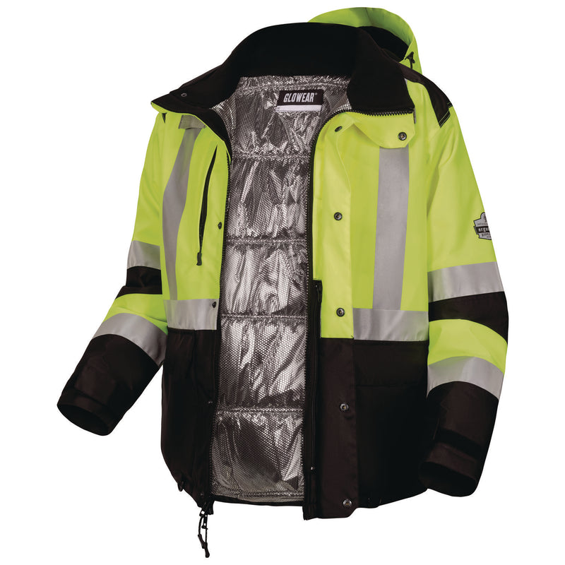 Ergodyne GloWear Class 3 Hi-Vis Winter Jacket with AmpliFIRE Heat Reflective Lining, 2X-Large, Lime (EGO25726) Each