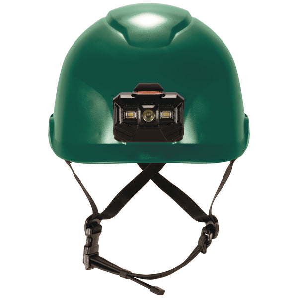 Skullerz 8976LED Class E Safety Helmet with LED Light, 6-Point Ratchet Suspension, Green (EGO60282) Each