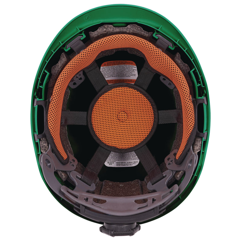 ergodyne® Skullerz 8976LED Class E Safety Helmet with LED Light, 6-Point Ratchet Suspension, Green (EGO60282) Each
