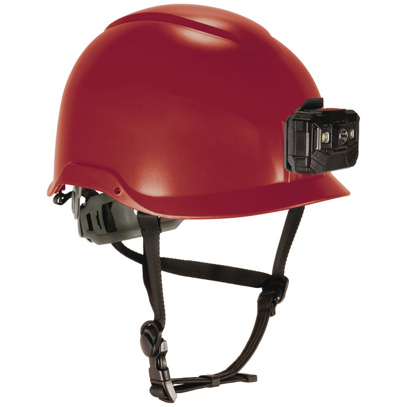 Skullerz 8976LED Class E Safety Helmet with LED Light, 6-Point Ratchet Suspension, Red (EGO60283) Each