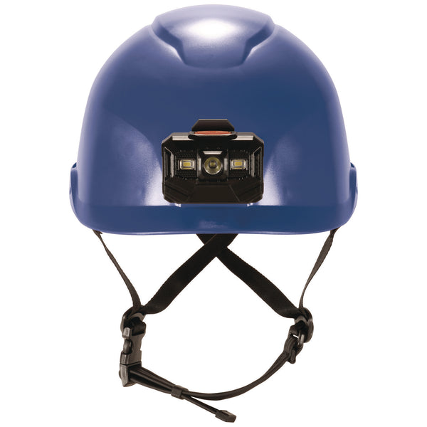 Skullerz 8976LED Class E Safety Helmet with LED Light, 6-Point Ratchet Suspension, Blue (EGO60286) Each