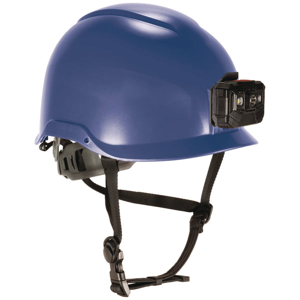 Skullerz 8976LED Class E Safety Helmet with LED Light, 6-Point Ratchet Suspension, Blue (EGO60286) Each