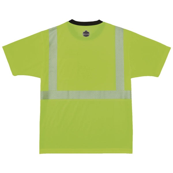 GloWear 8280BK Class 2 Performance T-Shirt with Black Bottom, XX-Small, Lime (EGO22530) Each