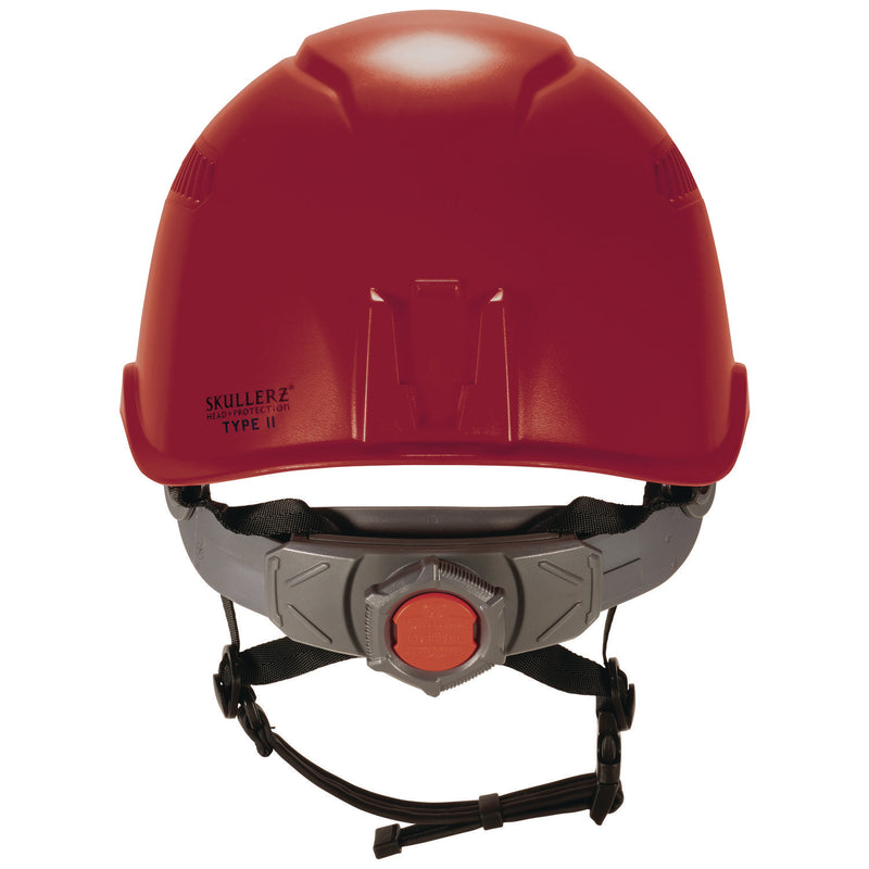 ergodyne® Skullerz 8977LED Class C Safety Helmet with LED Light and Adjustable Venting, 6-Point Ratchet Suspension, Red (EGO60288) Each