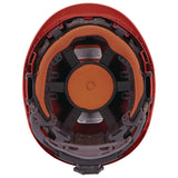 ergodyne® Skullerz 8977LED Class C Safety Helmet with LED Light and Adjustable Venting, 6-Point Ratchet Suspension, Red (EGO60288) Each