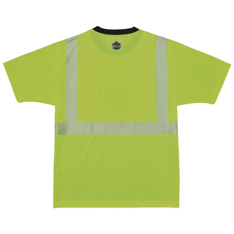 GloWear 8280BK Class 2 Performance T-Shirt with Black Bottom, Large Long, Lime (EGO22564) Each