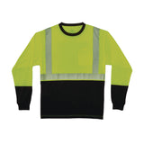 GloWear 8281BK Class 2 Long Sleeve Shirt with Black Bottom, 2X-Large Long, Lime (EGO22656) Each