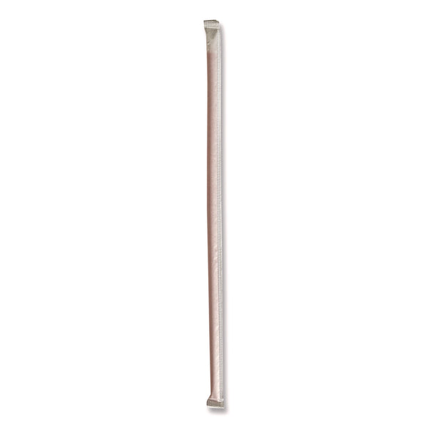 Wrapped Giant Straws, 10.25", Polypropylene, Red, 1,200/Carton (BWKGST1025RD) Case of 1200