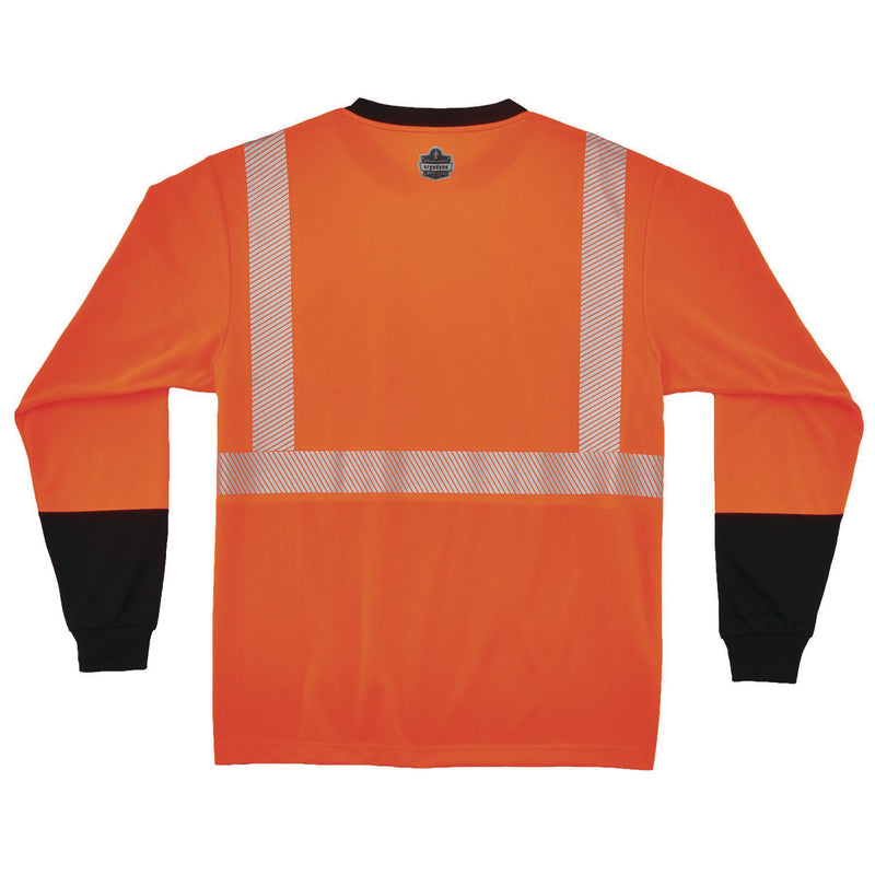 ergodyne® GloWear 8281BK Class 2 Long Sleeve Shirt with Black Bottom, 8X-Large Long, Orange (EGO22922) Each