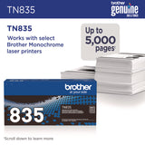Brother TN835 Super High-Yield Toner, 5,000 Page-Yield, Black (BRTTN835) Each