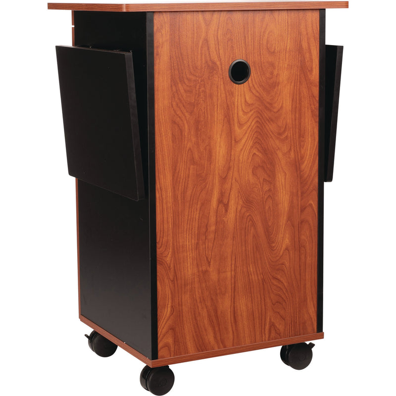 Oklahoma Sound® Multimedia Presentation Cart, 25 x 19 x 38, Cherry/Black (NPSMMC) Each