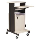 Oklahoma Sound® Premium Plus Presentation Cart with Storage Cabinet, 18 x 30 x 40.5, Ivory/Black (NPSPRC250) Each