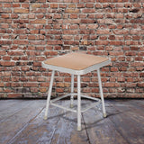 NPS® 6300 Series Heavy Duty Square Seat Steel Stool, Backless, Supports Up to 500 lb, 17.5" Seat Height, Brown Seat, Gray Base (NPS6318) Each