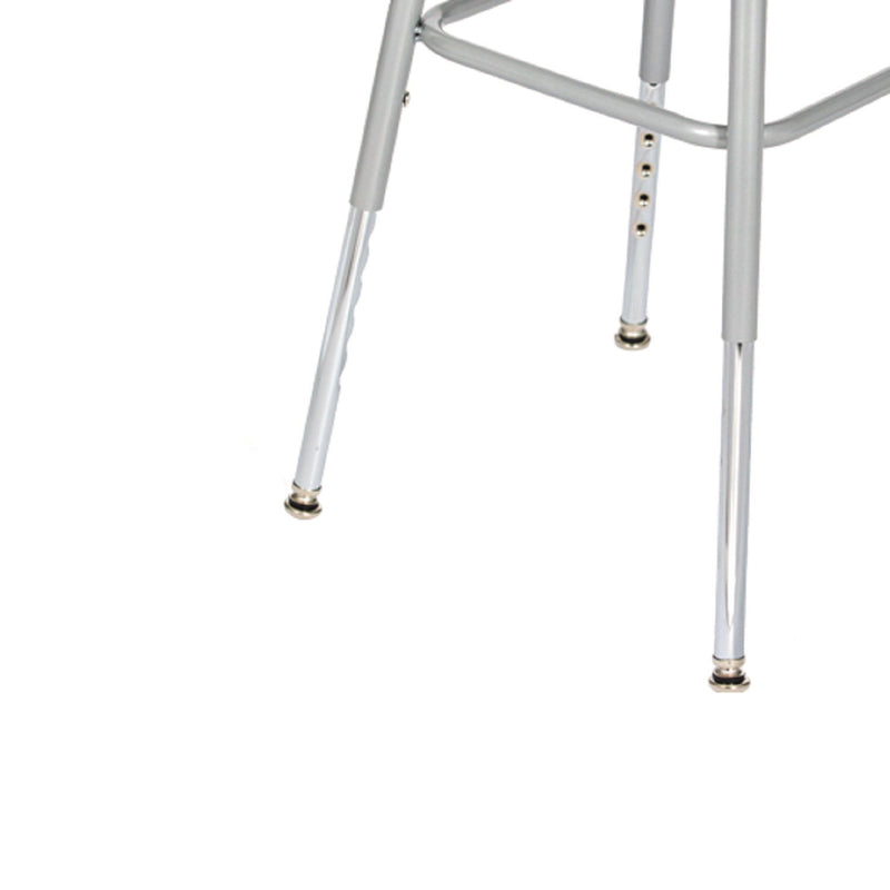 NPS® 6300 Series Height Adjust Heavy Duty Square Seat Steel Stool, Backless, 500lb, 23.75" to 31.75" Height, Brown Seat, Gray Base (NPS6324H) Each