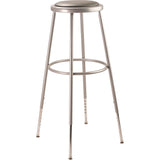 NPS® 6400 Series Height Adjust Heavy Duty Vinyl Padded Steel Stool, Backless, Support 500lb, 30.5" to 38.5" Height, Gray Seat/Base (NPS6430H) Each