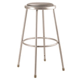 NPS® 6400 Series Fixed Height Heavy Duty Vinyl Padded Steel Stool, Backless, Supports 500 lb, 30" Seat Height, Gray Seat/Base (NPS6430) Each