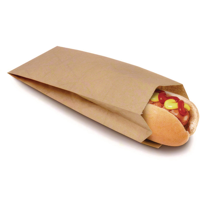 Bagcraft EcoCraft Grease-Resistant Hot Dog Bags, 1.5" x 3.5" x 8.5", Natural, 1,000/Carton (BGC300009) Case of 1000