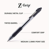 Zebra Z-Grip Ballpoint Pen, Retractable, Medium 1 mm, Assorted Ink and Barrel Colors, 24/Pack (ZEB12224) Pack of 24