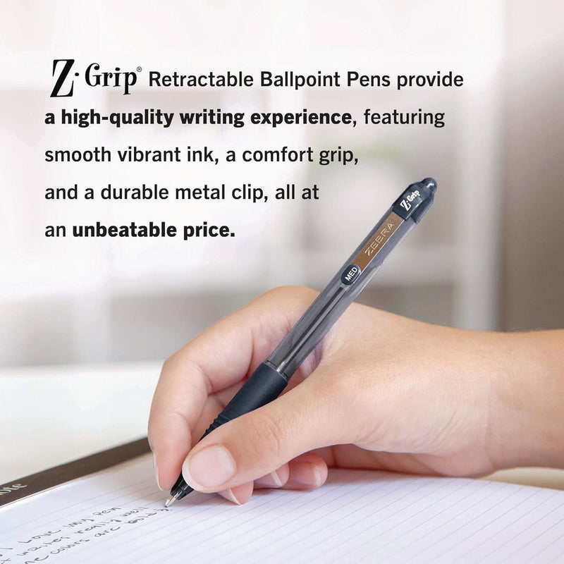 Pens Bulk Zebra Z-Grip Retractable Ballpoint Pen, Assorted Ink, Medium, 48/Pack Zebra Pens