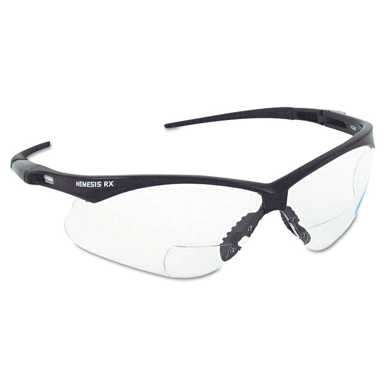 KleenGuard™ V60 Nemesis Rx Reader Safety Glasses, Black Frame, Smoke Lens, +2.0 Diopter Strength (KCC22518) Each