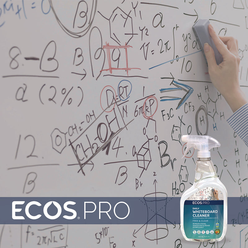 ECOS® PRO Daily Whiteboard Cleaner, Free and Clear, 32 oz Spray Bottle, 6/Carton (EOPPL98696CT) Case of 6