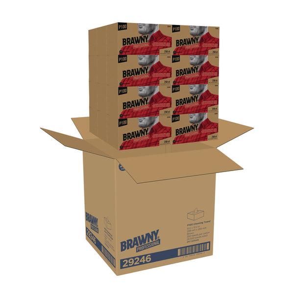 Brawny Professional® All Purpose Wipers, 1-Ply, 9 x 10.25, Brown, 250 Wipers/Box, 24 Boxes/Carton (GPC29246) Case of 24