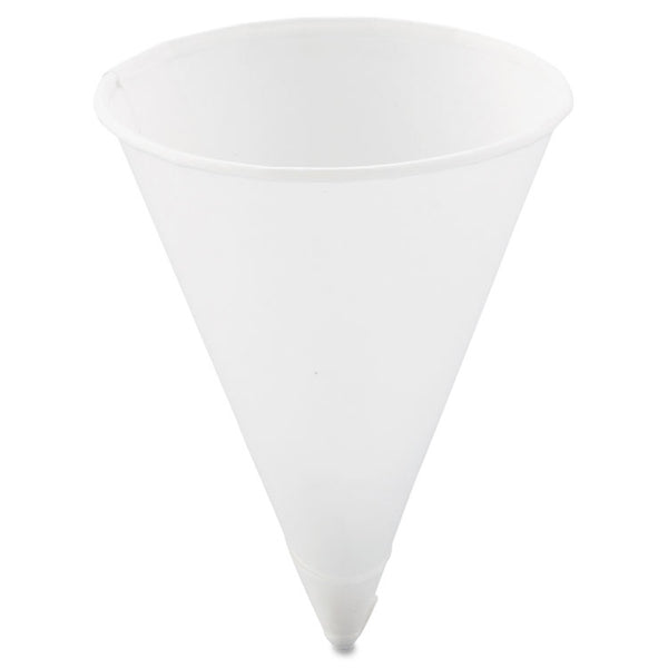 SOLO® Cone Water Cups, Cold, Paper, 4 oz, Rolled Rim, White, 200/Bag, 25 Bags/Carton (SCC4R2050)