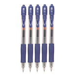 Pilot® G2 Premium Gel Pen, Retractable, Extra-Fine 0.5 mm, Blue Ink, Smoke/Blue Barrel, 5/Pack (PIL31298) Pack of 5