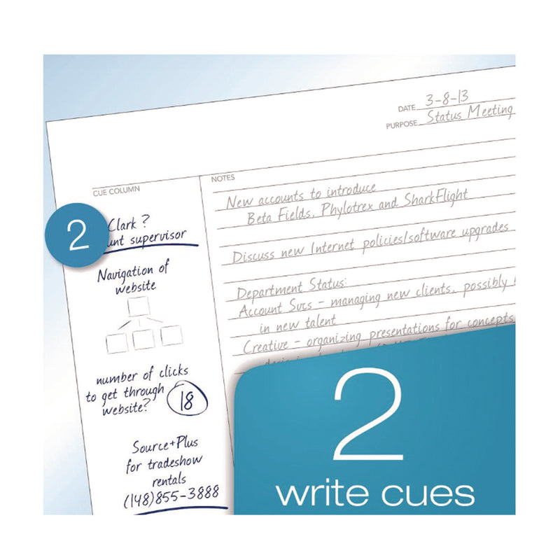 FocusNotes Filler Paper, 3-Hole Punched, 8.5 x 11, Cornell Rule, 100/Pack (TOP62354) Pack of 100