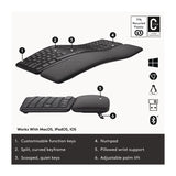 Logitech® ERGO K860 Wireless Keyboard, Graphite (LOG24421967) Each