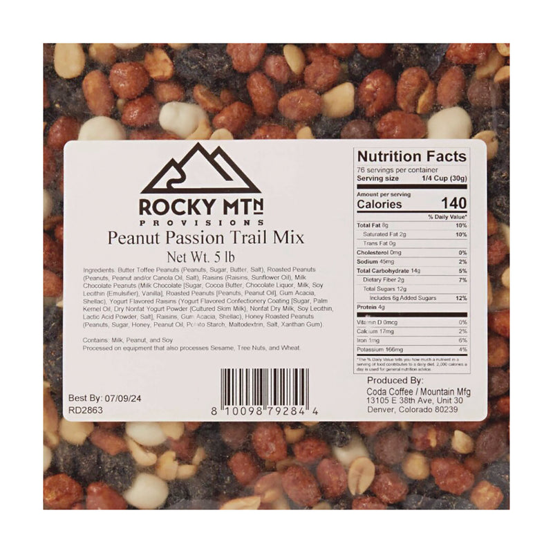Mountain Manufacturing™ Peanut Passion Salted Roasted Trail Mix, 80 oz Bag, 4/Carton (MMGCDA79284) Case of 4