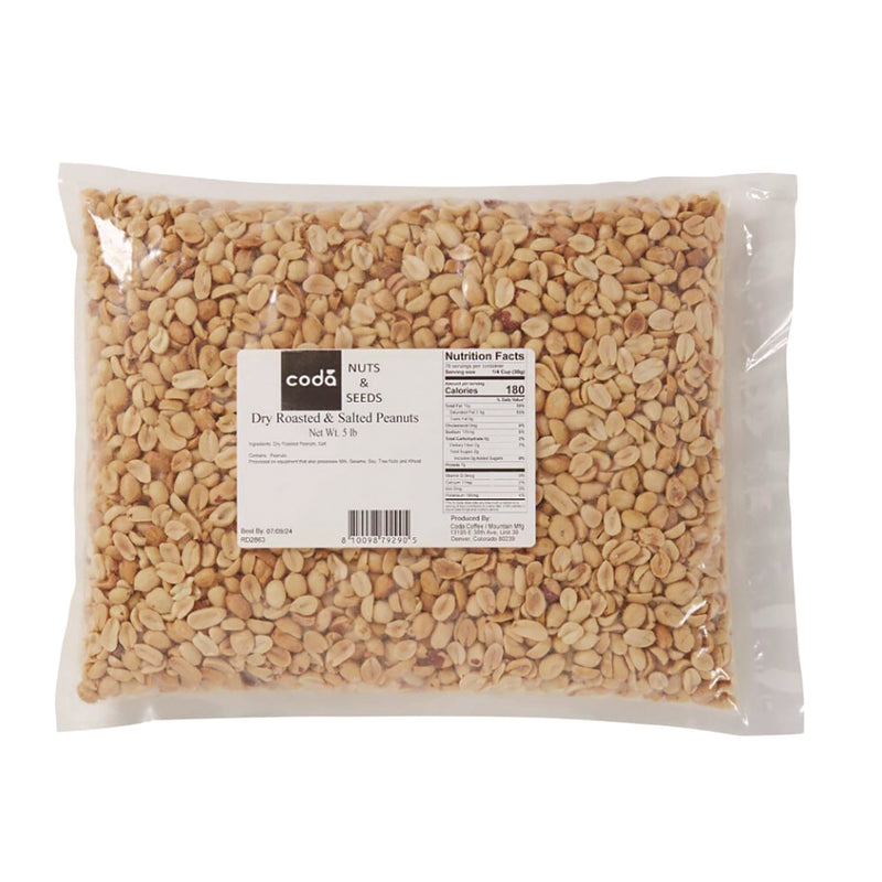 Mountain Manufacturing™ Dry Roasted and Salted Peanuts, Unshelled, 80 oz Bag, 4/Carton (MMGCDA79290) Case of 4