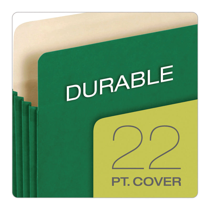 Pendaflex Reinforced File Pocket, 5.25" Expansion, Letter Size, Green, 10/Box (PFX1534GGRE10) Each