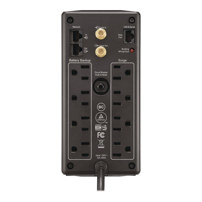 APC® Back-UPS Pro Compact Tower LCD Battery Backup and Surge Protector with USB, 1,000 VA, 8 Outlets, 1,103 J (SEU2724587) Each