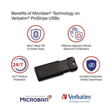 Verbatim® PinStripe USB 3.2 Flash Drive, 256 GB, Black (VER49320) Each