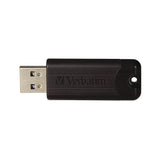 Verbatim® PinStripe USB 3.2 Flash Drive, 256 GB, Black (VER49320) Each