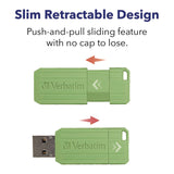 Verbatim® PinStripe USB 2.0 Flash Drive, 16 GB, Assorted Colors, 5/Pack (VER99813) Each