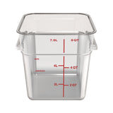 Carlisle Squares Polycarbonate Food Storage Container, 8 qt, 8.75 x 8.75 x 9, Clear, Plastic (CFS1195307) Each