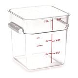 Carlisle Squares Polycarbonate Food Storage Container, 8 qt, 8.75 x 8.75 x 9, Clear, Plastic (CFS1195307) Each