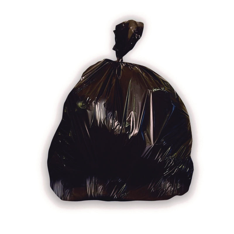 Heritage Linear Low-Density Can Liners, 60 gal, 2.5 mil, 38" x 58", Black, Flat Pack, 50/Carton (HER402709) Case of 50