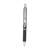 Pentel® EnerGel Alloy RT Gel Pen, Retractable, Medium 0.7 mm, Black Ink, Black/Aluminum Barrel (PENBL407ABPA) Each